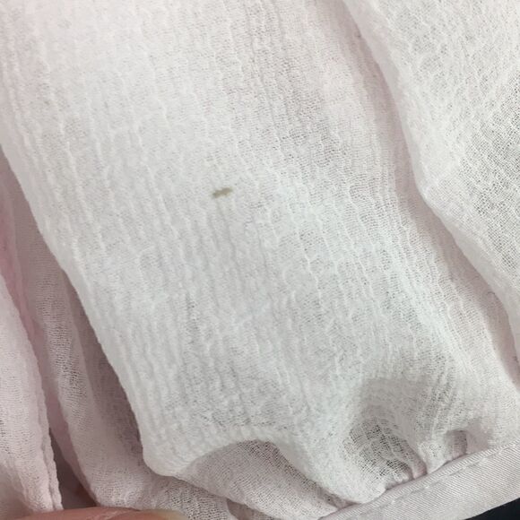 UO | Kimchi Blue Sheer Pink Ruffle Blouse | M - Picture 7 of 8